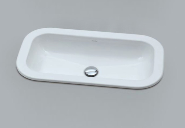 Раковина 69x38 см, без отв., цвет: белый. Фото 1