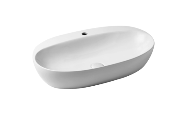 Раковина 70х42 см, 1 отв., накладная, цвет: белый. Фото 3