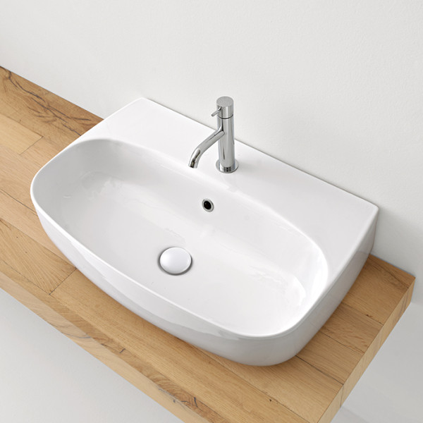 Раковина 70х45 см, 1 отв., цвет: белый. Фото 1