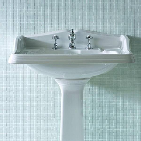 Раковина 73х54 см, 3 отв., цвет: белый. Фото 1