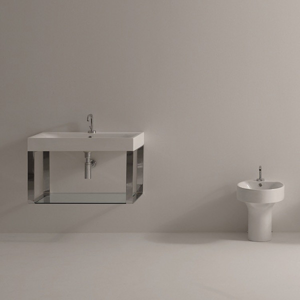 Раковина 80х45 см, 1 отв., подвесная, цвет: белый. Фото 1