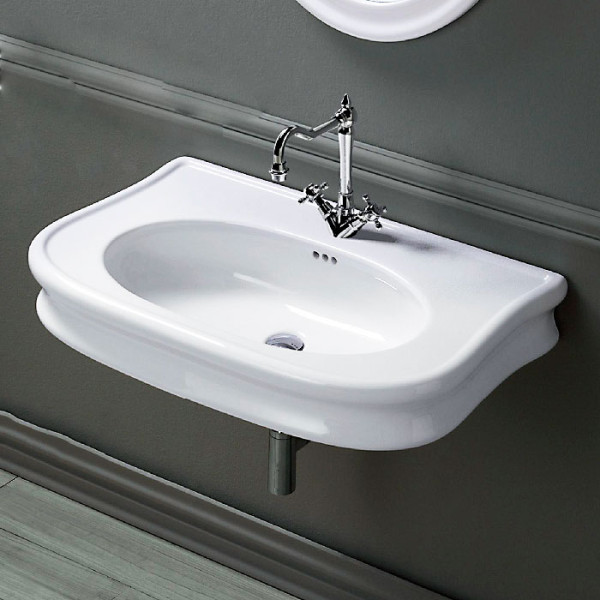 Раковина 90х54 см, 1 отв., цвет: белый. Фото 1