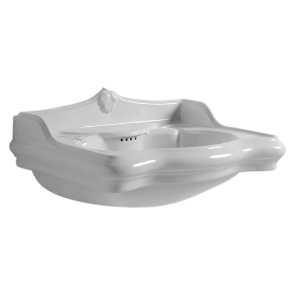 Раковина 90х56 см, 1 отв., цвет: белый. Фото 1