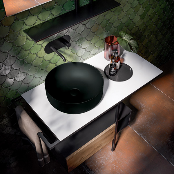 Раковина-чаша 40х15 см, без отв., цвет: черный матовый. Фото 1