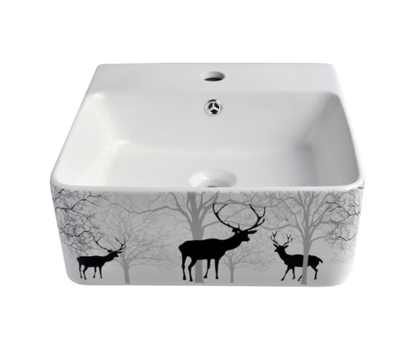 Раковина чаша Bronze de Luxe Black Deer 1060BD, белый. Фото 1