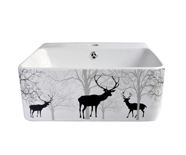 Раковина чаша Bronze de Luxe Black Deer 1060BD, белый. Фото 3