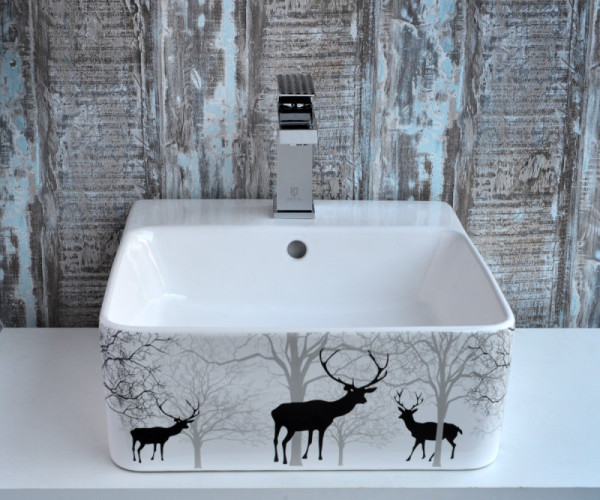 Раковина чаша Bronze de Luxe Black Deer 1060BD, белый. Фото 5