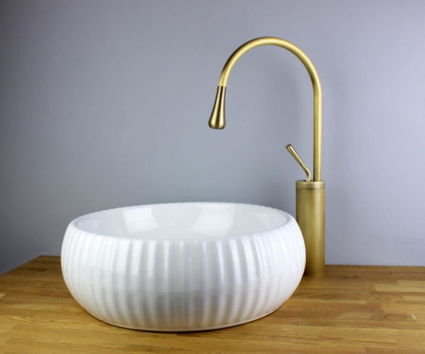 Раковина чаша Bronze de Luxe Эмеральда 1382W, белый. Фото 5