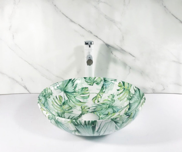 Раковина чаша Bronze de Luxe Flora 3008, зеленый. Фото 5