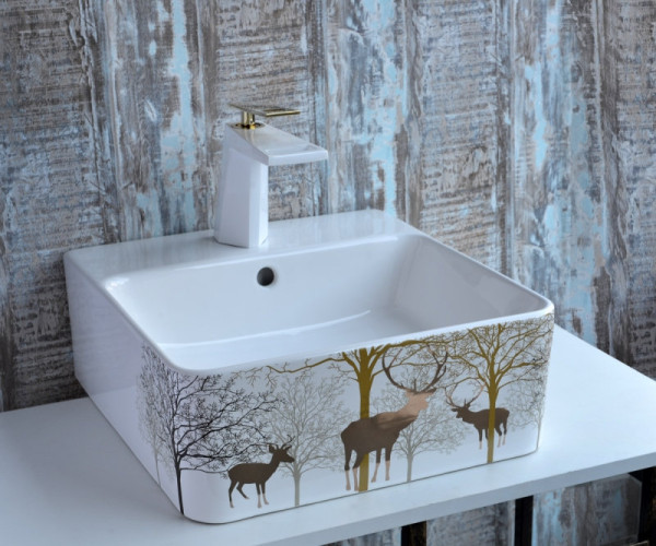 Раковина чаша Bronze de Luxe Golden Deer 1060GD, белый. Фото 6