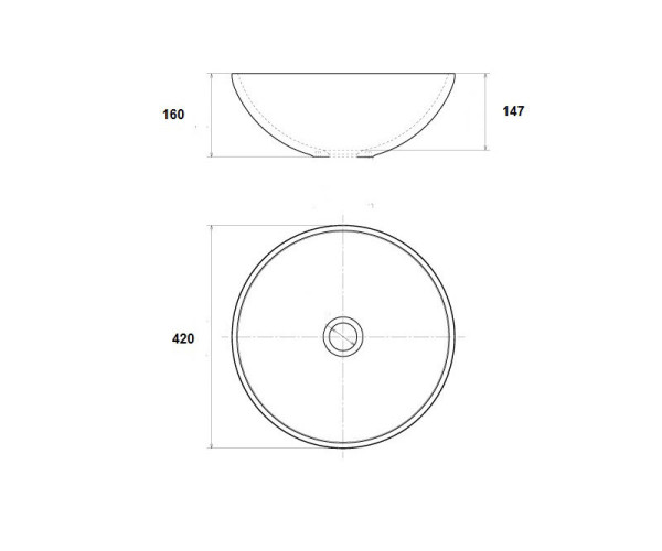 Раковина чаша Bronze de Luxe Melody 2241, белый/синий. Фото 2