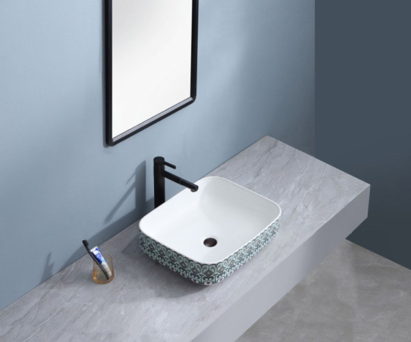 Раковина чаша Bronze de Luxe Nordic 2073, белый/синий. Фото 2