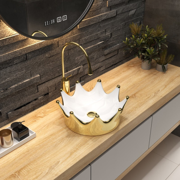 Раковина чаша Bronze de Luxe Queen 4042WG, золото. Фото 3