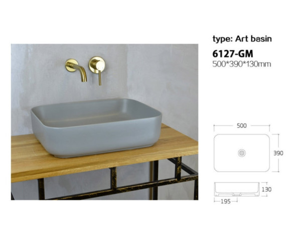 Раковина чаша Bronze de Luxe SCANDI 6127-GM, серый. Фото 2