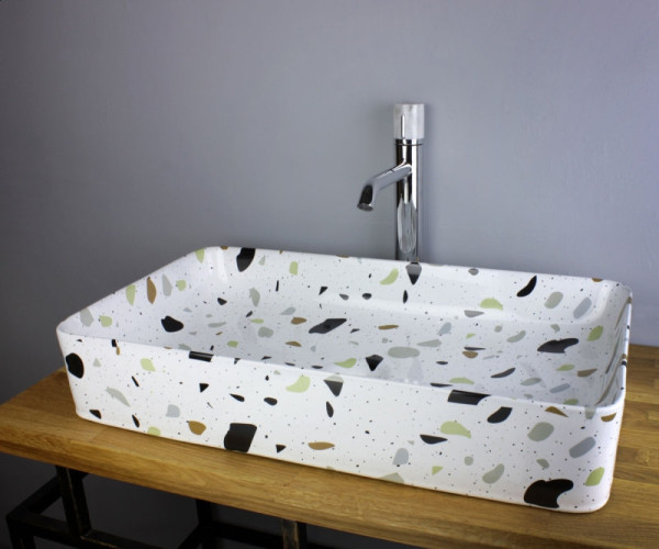 Раковина чаша Bronze de Luxe Терраццо 1061TR, разноцветная. Фото 5