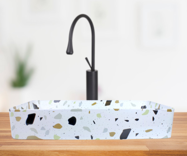 Раковина чаша Bronze de Luxe Терраццо 1061TR, разноцветная. Фото 6