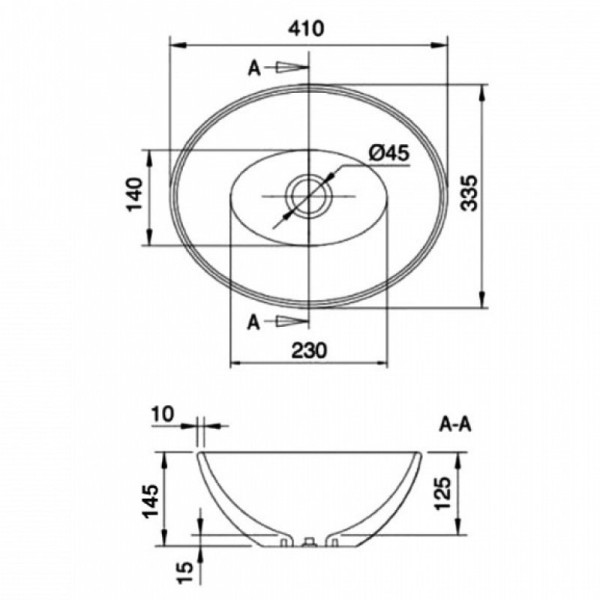 Раковина чаша Maretti EN13NS87-560MR, черный мрамор. Фото 2