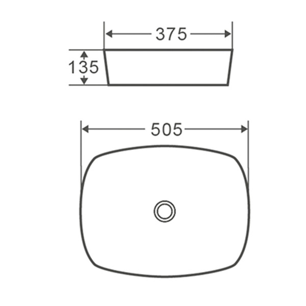 Раковина чаша Terminus Ното 04RN50x37x13W, белый. Фото 2