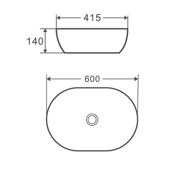 Раковина чаша Terminus Прато 03RN60x41x14W, белый. Фото 2