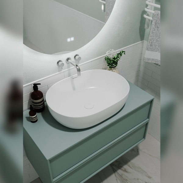 Раковина чаша Terminus Прато 03RN60x41x14W, белый. Фото 4