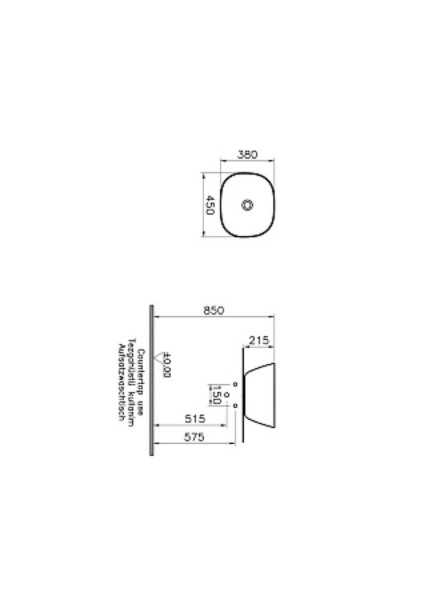 Раковина-чаша Vitra Plural 7811B483-0016, высокая, квадратная 45 cм, цвет Матовый Черный. Фото 3