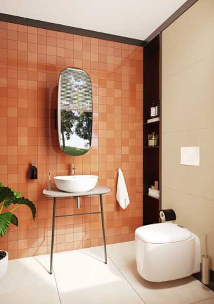 Раковина-чаша Vitra Plural 7812B401-0016, низкая, треугольная 47 cм, цвет Матовый Белый. Фото 2