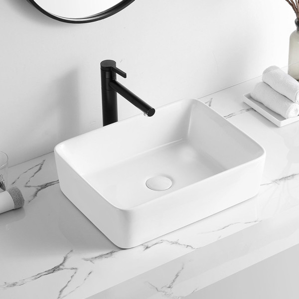 Раковина чаша WesnaArt KUBUS 3010-KUB13, белый. Фото 3