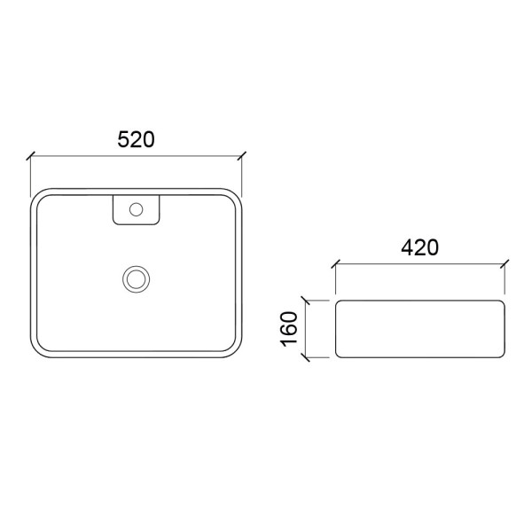 Раковина чаша WesnaArt KUBUS 3011-KUB13, белый. Фото 2