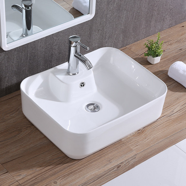 Раковина чаша WesnaArt KUBUS 3011-KUB13, белый. Фото 3