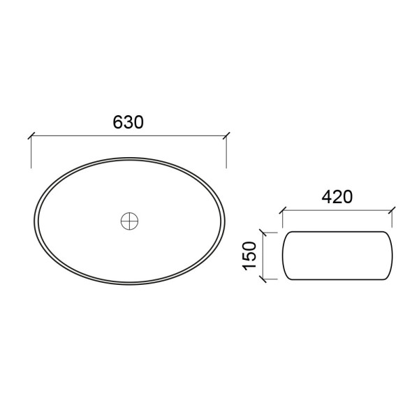 Раковина чаша WesnaArt NOVA 4060-NOV03, белый. Фото 2