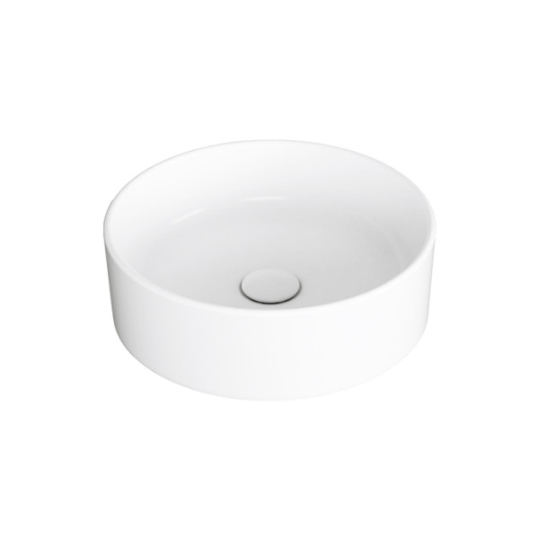 Раковина круглая накладная ø40x13 см, без отв под смеситель, цвет: белый. Фото 1