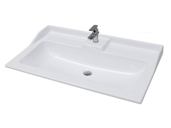 Раковина мебельная AQUATON Фабиа 65х45х18, литьевой мрамор, цвет Белый (1A708731FB010). Фото 1