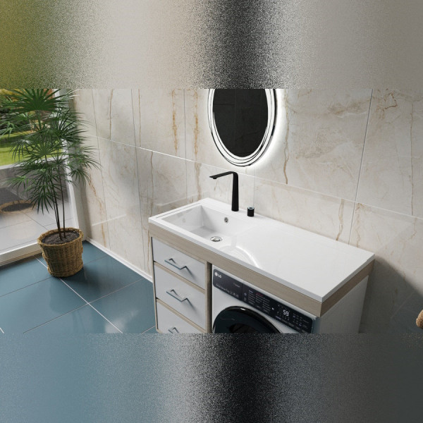 Раковина над стиральной машиной Maretti UM13SM36-844, белая. Фото 4