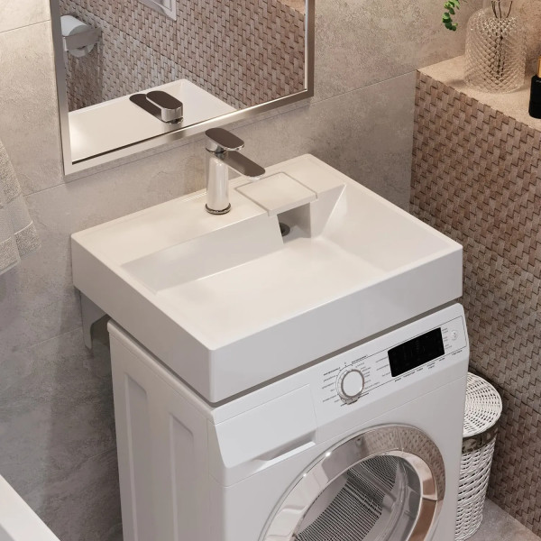 Раковина над стиральной машиной Paola Juno 500, белый. Фото 5