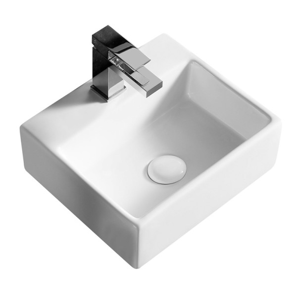 Раковина накладная Azario 33.5х29х11.5 фаянс, цвет Белый (AZ4549). Фото 1