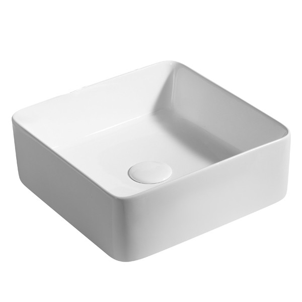 Раковина накладная Azario 34.5х34х12 фаянс, цвет Белый (AZ41314). Фото 1