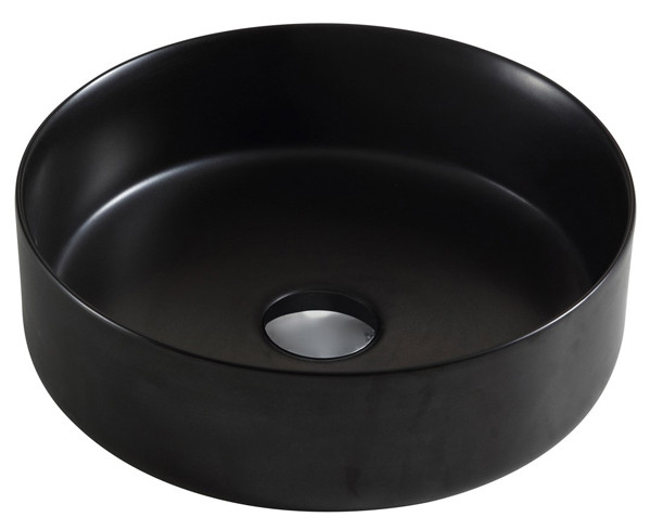 Раковина накладная Azario 35.5х35.5х12 фаянс, цвет Черный матовый (AZ3134MB). Фото 1