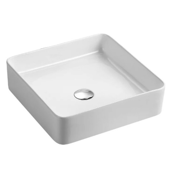 Раковина накладная Azario 36х36х11 фаянс, цвет Белый (AZ2179S). Фото 1