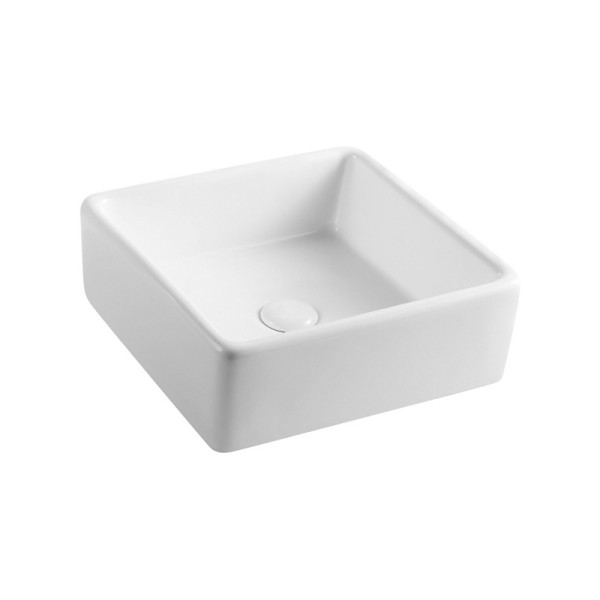 Раковина накладная Azario 38х38х13.5 фаянс, цвет Белый (AZ4566). Фото 1