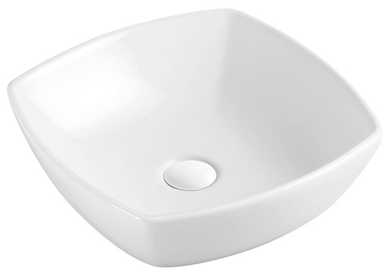 Раковина накладная Azario 43х43х13.5 фаянс, цвет Белый (AZ2076). Фото 1
