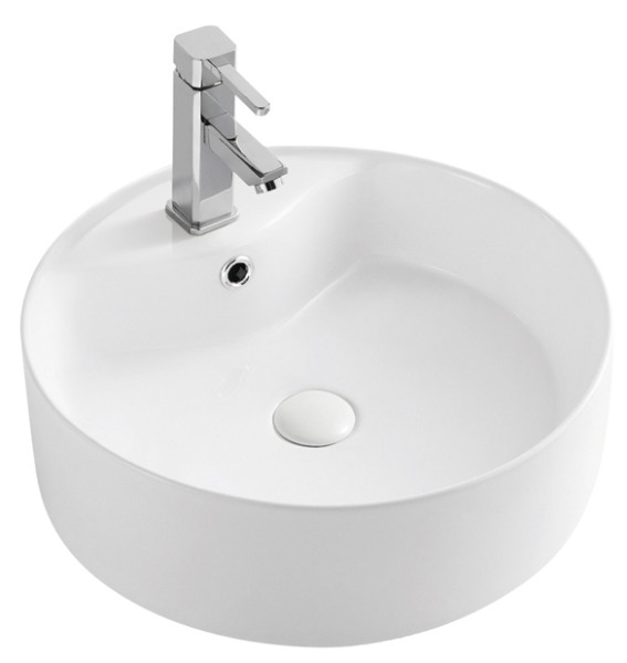 Раковина накладная Azario 46х46х17 фаянс, цвет Белый (AZ3018). Фото 1