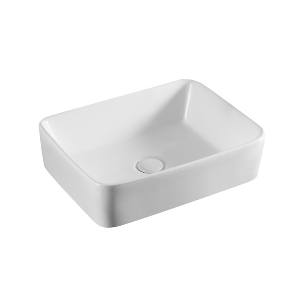 Раковина накладная Azario 48.5х38х13 фаянс, цвет Белый (AZ4565). Фото 1