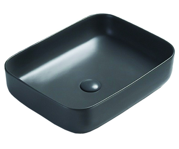 Раковина накладная Azario 50х39х13 фаянс, цвет Серый матовый (AZ78109MDH). Фото 1