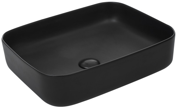 Раковина накладная Azario 50х42х16 фаянс, цвет Черный матовый (AZ2195MB). Фото 1