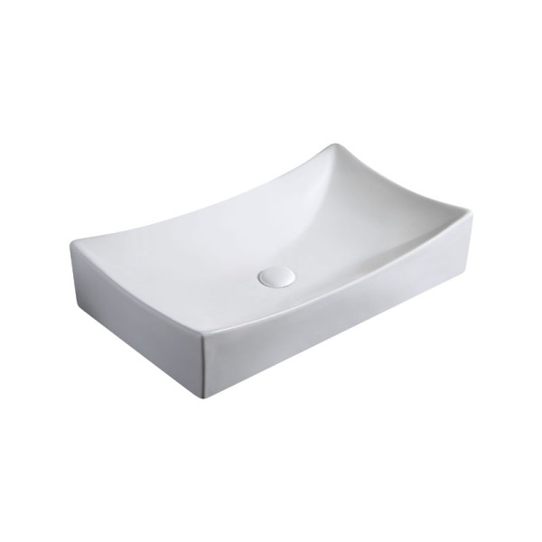 Раковина накладная Azario 65.5х39.5х14 фаянс, цвет Белый (AZ416). Фото 1