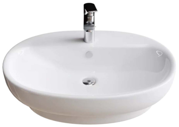 Раковина накладная EKOKERAMA Doppia 62х42х16.5 санфаянс, цвет Белый (0116). Фото 1