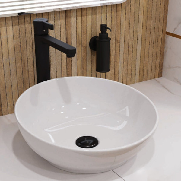 Раковина накладная Sanita Luxe Art Cut 39.8х39.8х16 фарфор, цвет Белый (ART40SLWB01C). Фото 1