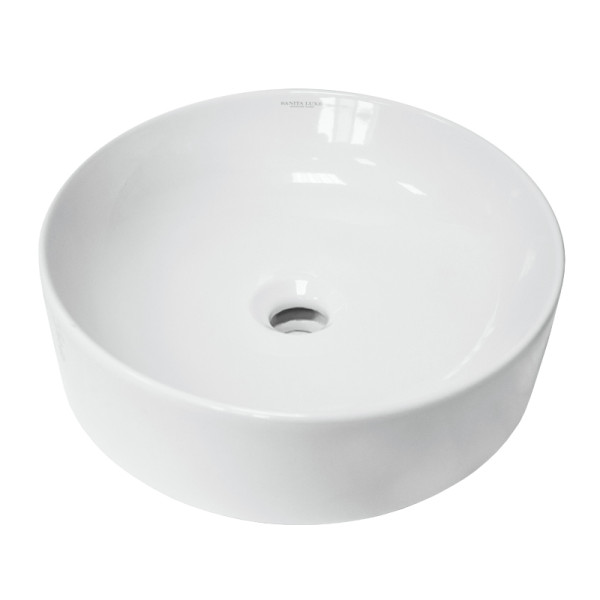 Раковина накладная Sanita Luxe Best Slim 40х40х11.9 фарфор, цвет Белый (BST40SLWB01S). Фото 1