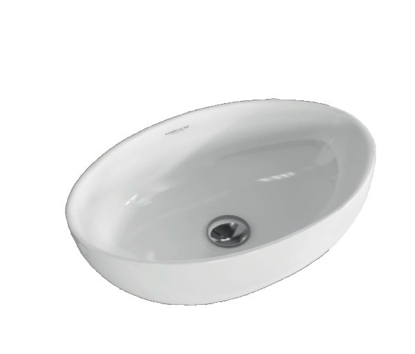 Раковина накладная Sanita Luxe Ringo 53х34х15 керамика, цвет Белый (RNGSLWB01S). Фото 1