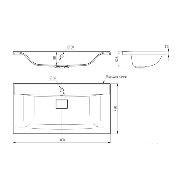 Раковина Paola Elegante 1000, белый. Фото 2